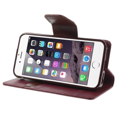 Mercury Sonata Apple iPhone 5S atvērams bordo ādas maciņš / Vacins.lv