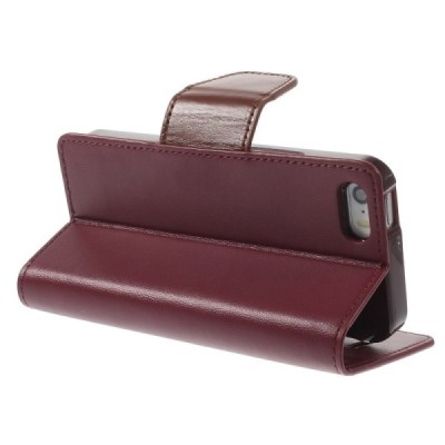 Mercury Sonata Apple iPhone 5S atvērams bordo ādas maciņš / Vacins.lv
