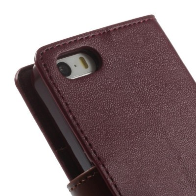 Mercury Sonata Apple iPhone 5S atvērams bordo ādas maciņš / Vacins.lv