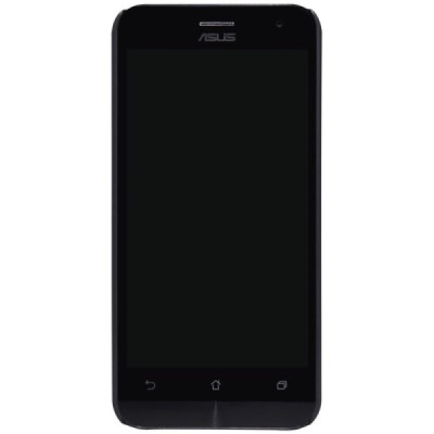 Asus Zenfone 2 5.0 (ZE500CL) Nillkin Frosted Shield melns plastmasas apvalks + ekrāna aizsargplēve / Vacins.lv