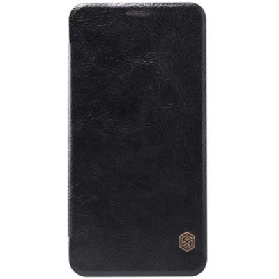 Greznais „Nillkin“ Qin sērijas ādas atvērams melns Asus Zenfone 2 5.5 (ZE550ML, ZE551ML) maciņš / Vacins.lv