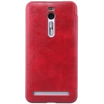 Prabangus „Nillkin“ Qin serijos raudonas odinis atverčiamas Asus Zenfone 2 5.5 (ZE550ML, ZE551ML) dėklas - knygutė / Priedai.lt
