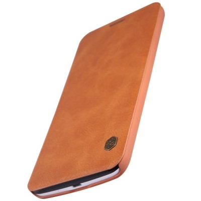 Prabangus „Nillkin“ Qin serijos rudas odinis atverčiamas Asus Zenfone 2 5.5 (ZE550ML, ZE551ML) dėklas - knygutė / Priedai.lt