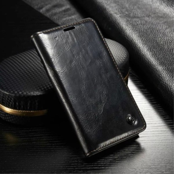 „CaseMe“ solīds atvēramais ādas maciņš - melns (Galaxy S5 mini)