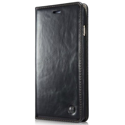 Samsung Galaxy S5 mini „CaseMe“ solīds atvēramais ādas melns maciņš - maks / Vacins.lv