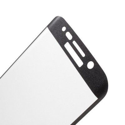Samsung Galaxy S6 Edge (G925) Amorus Tempered Glass melns ekrāna aizsargstikls / Vacins.lv