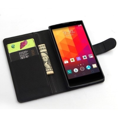 LG G4c (H525) atvēramais melns ādas Litchi maciņš - maks / Vacins.lv