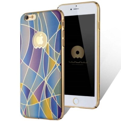 Apple iPhone 6s Plus „JLW“ Color Palette melsvas su auksiniais apvadais elegantiškas plastikinis dėklas / Priedai.lt