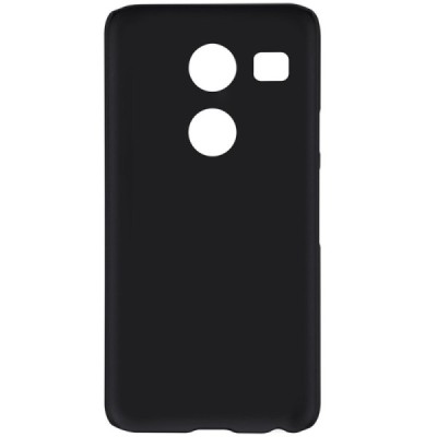 LG Nexus 5X Nillkin Frosted Shield juodas plastikinis dėklas + apsauginė ekrano plėvelė / Priedai.lt