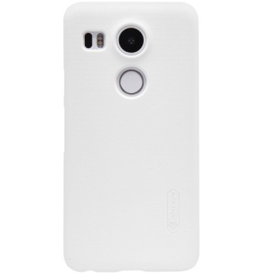 LG Nexus 5X Nillkin Frosted Shield balts plastmasas apvalks + ekrāna aizsargplēve / Vacins.lv