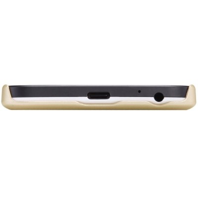 LG Nexus 5X Nillkin Frosted Shield auksinis plastikinis dėklas + apsauginė ekrano plėvelė / Priedai.lt