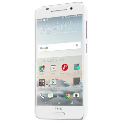 HTC One A9 Nillkin Frosted Shield baltas plastikinis dėklas + apsauginė ekrano plėvelė / Priedai.lt