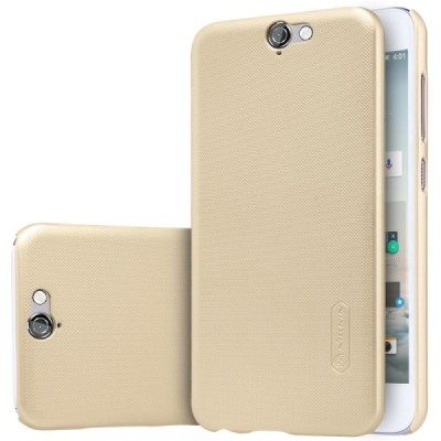 HTC One A9 Nillkin Frosted Shield auksinis plastikinis dėklas + apsauginė ekrano plėvelė / Priedai.lt