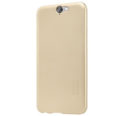 HTC One A9 Nillkin Frosted Shield auksinis plastikinis dėklas + apsauginė ekrano plėvelė / Priedai.lt