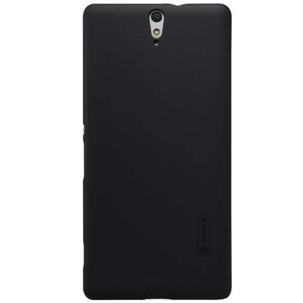 „Nillkin“ Frosted Shield dėklas - juodas + apsauginė ekrano plėvelė (Xperia C5 Ultra)