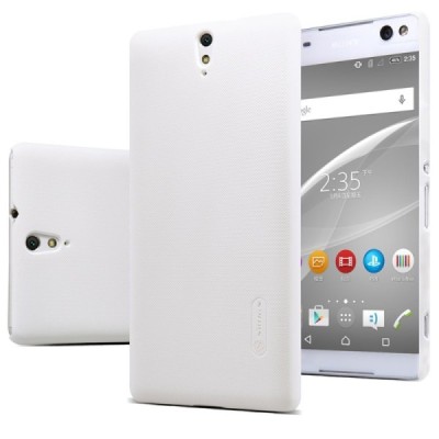 Sony Xperia C5 Ultra Nillkin Frosted Shield balts plastmasas apvalks + ekrāna aizsargplēve / Vacins.lv