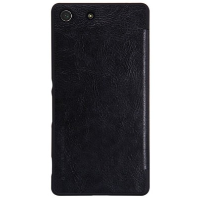 Greznais „Nillkin“ Qin sērijas ādas atvērams melns Sony Xperia M5 maciņš (maks) / Vacins.lv