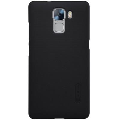 Huawei Honor 7 Nillkin Frosted Shield juodas plastikinis dėklas + apsauginė ekrano plėvelė / Priedai.lt