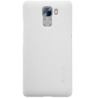 Huawei Honor 7 Nillkin Frosted Shield baltas plastikinis dėklas + apsauginė ekrano plėvelė / Priedai.lt