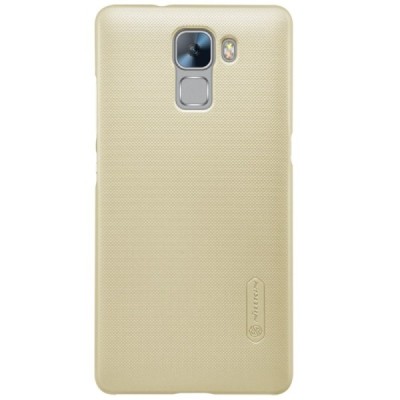 Huawei Honor 7 Nillkin Frosted Shield auksinis plastikinis dėklas + apsauginė ekrano plėvelė / Priedai.lt