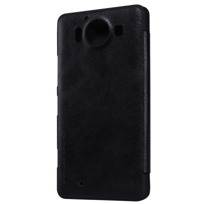 Greznais „Nillkin“ Qin sērijas ādas atvērams melns Microsoft Lumia 950 maciņš (maks) / Vacins.lv