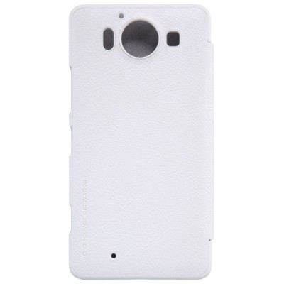 Greznais „Nillkin“ Qin sērijas ādas atvērams balts Microsoft Lumia 950 maciņš (maks) / Vacins.lv
