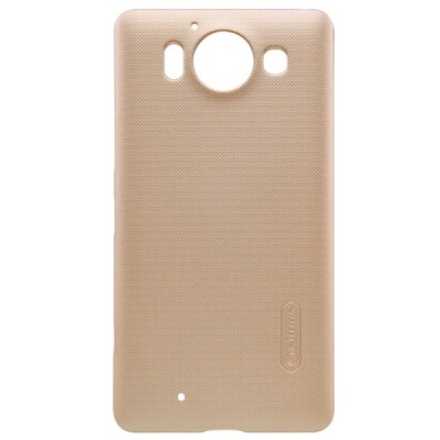 Microsoft Lumia 950 Nillkin Frosted Shield zelta plastmasas apvalks + ekrāna aizsargplēve / Vacins.lv