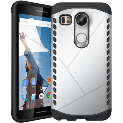 Pastiprinātas aizsardzības sudrabs LG Nexus 5X apvalks / Vacins.lv