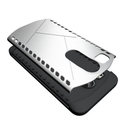 Sustiprintos apsaugos LG Nexus 5X sidabrinis kieto silikono (TPU) ir plastiko dėklas / Priedai.lt