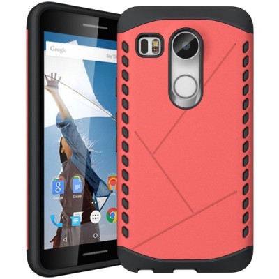Pastiprinātas aizsardzības sarkans LG Nexus 5X apvalks / Vacins.lv