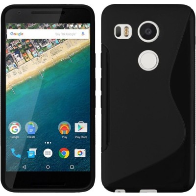 LG Nexus 5X kieto silikono TPU juodas dėklas - nugarėlė / Priedai.lt