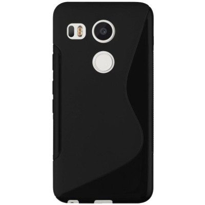 LG Nexus 5X cieta silikona (TPU) melns apvalks / vacins.lv