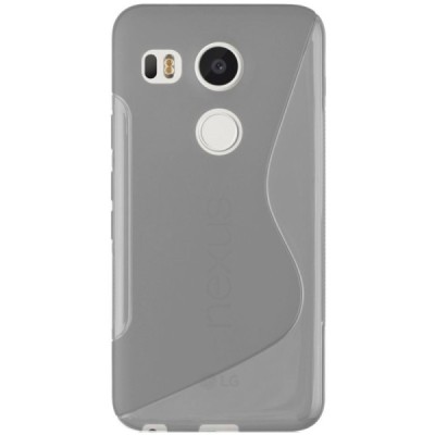 LG Nexus 5X kieto silikono TPU skaidrus pilkas dėklas - nugarėlė / Priedai.lt