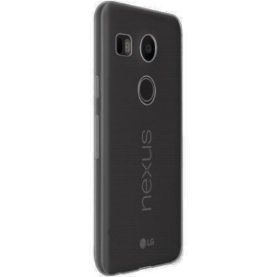 LG Nexus 5X skaidrus (permatomas) silikoninis TPU ploniausias pasaulyje pilkas dėklas / Priedai.lt