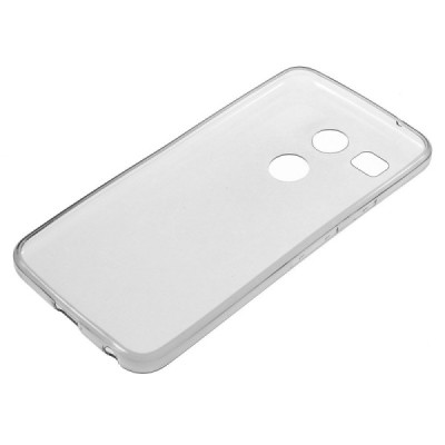 LG Nexus 5X skaidrus (permatomas) silikoninis TPU ploniausias pasaulyje pilkas dėklas / Priedai.lt
