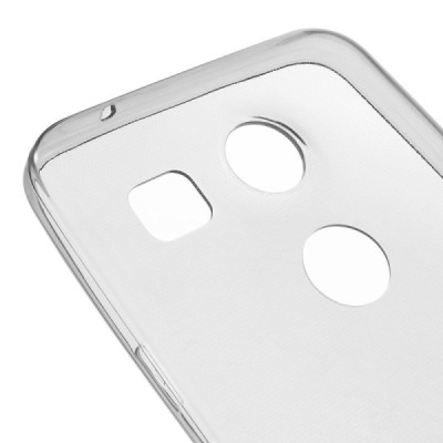 LG Nexus 5X skaidrus (permatomas) silikoninis TPU ploniausias pasaulyje pilkas dėklas / Priedai.lt