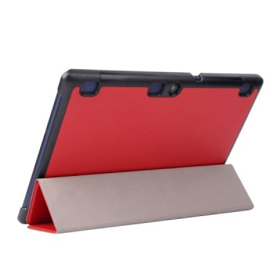 Lenovo Tab2 A10-70 10,1 atverčiamas raudonas odinis dėklas (sulankstomas) / Priedai.lt
