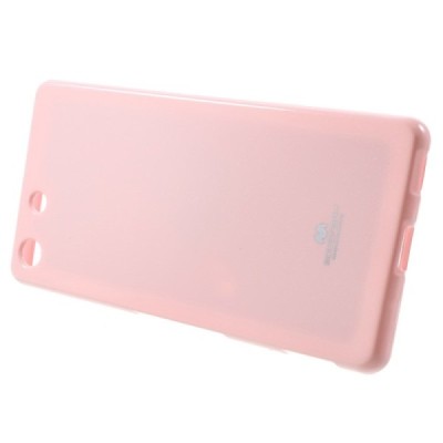Sony Xperia M5 Mercury gaiši rozs cieta silikona (TPU) apvalks / vacins.lv