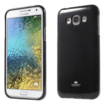Samsung Galaxy E7 Mercury juodas kieto silikono tpu dėklas - nugarėlė / Priedai.lt