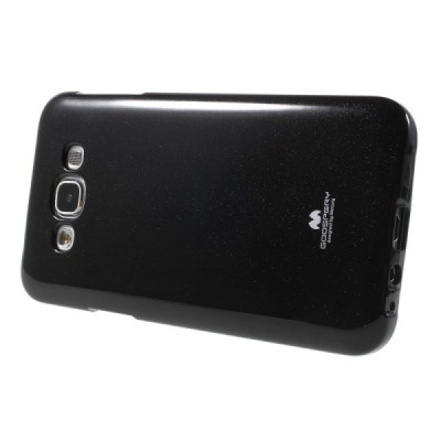 Samsung Galaxy E7 Mercury melns cieta silikona (TPU) apvalks / vacins.lv