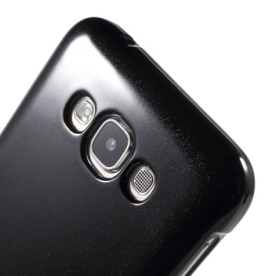 Samsung Galaxy E7 Mercury melns cieta silikona (TPU) apvalks / vacins.lv