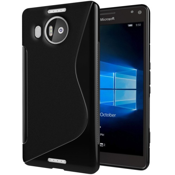 Kieto silikono (TPU) dėklas - juodas (Lumia 950 XL)