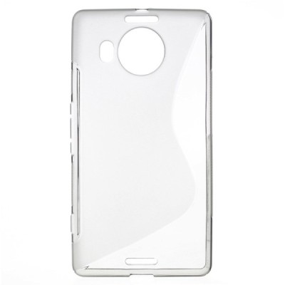 Microsoft Lumia 950 XL kieto silikono TPU skaidrus pilkas dėklas - nugarėlė / Priedai.lt