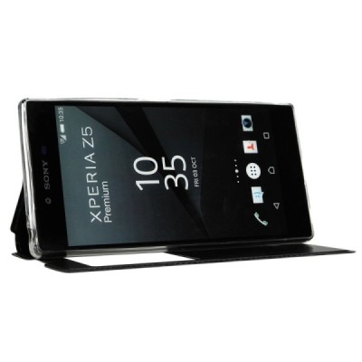 Sony Xperia Z5 Premium „Kalaideng“ Sun atvēramais melns maciņš / Vacins.lv