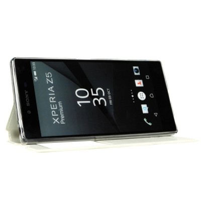 Sony Xperia Z5 Premium „Kalaideng“ Sun atverčiamas baltas dėklas - knygutė / Priedai.lt