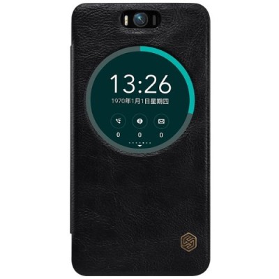 Prabangus „Nillkin“ Qin serijos juodas odinis atverčiamas Asus Zenfone Selfie (ZD551KL) dėklas - knygutė / Priedai.lt