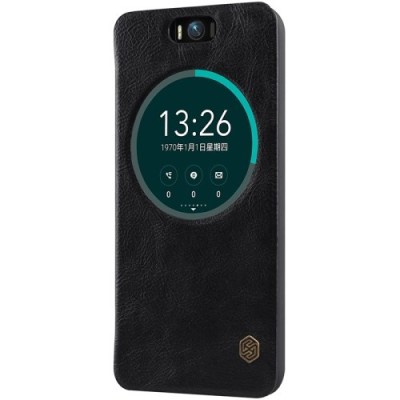 Greznais „Nillkin“ Qin sērijas ādas atvērams melns Asus Zenfone Selfie (ZD551KL) maciņš / Vacins.lv