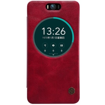 Prabangus „Nillkin“ Qin serijos raudonas odinis atverčiamas Asus Zenfone Selfie (ZD551KL) dėklas - knygutė / Priedai.lt