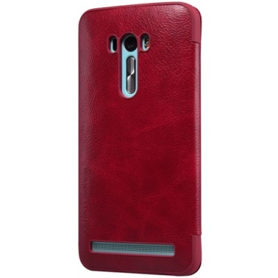 Prabangus „Nillkin“ Qin serijos raudonas odinis atverčiamas Asus Zenfone Selfie (ZD551KL) dėklas - knygutė / Priedai.lt
