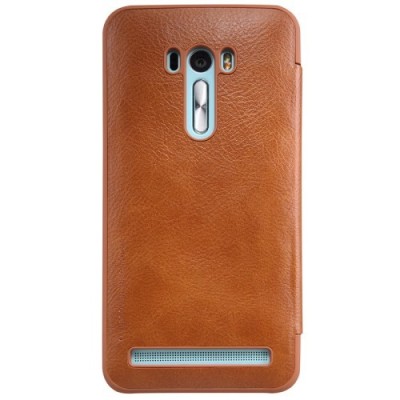 Greznais „Nillkin“ Qin sērijas ādas atvērams brūns Asus Zenfone Selfie (ZD551KL) maciņš / Vacins.lv